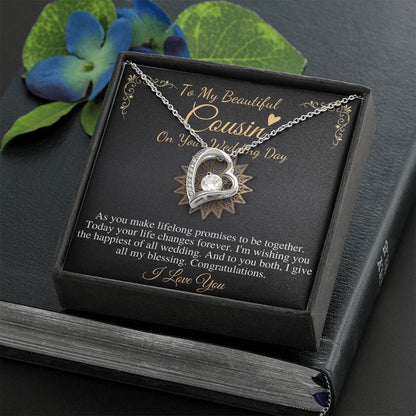 Bride Gift From Cousin Necklace Gift For Cousin Wedding Day Bride necklace Gift For Cousin Wedding Gift For My Cousin, Heart Necklace #0107