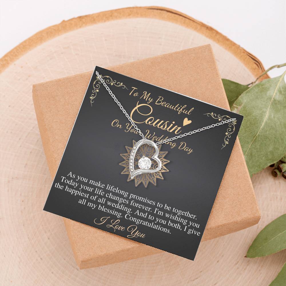 Bride Gift From Cousin Necklace Gift For Cousin Wedding Day Bride necklace Gift For Cousin Wedding Gift For My Cousin, Heart Necklace #0107