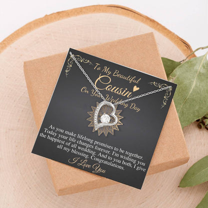 Bride Gift From Cousin Necklace Gift For Cousin Wedding Day Bride necklace Gift For Cousin Wedding Gift For My Cousin, Heart Necklace #0107