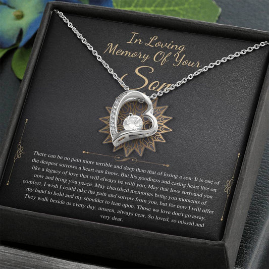 Son Grief Necklace Son Loss Necklace Child Loss Sympathy Gift Son Condolence Gift In Memory Of Son Gift Loss Of Son Gift, Love Heart #0328