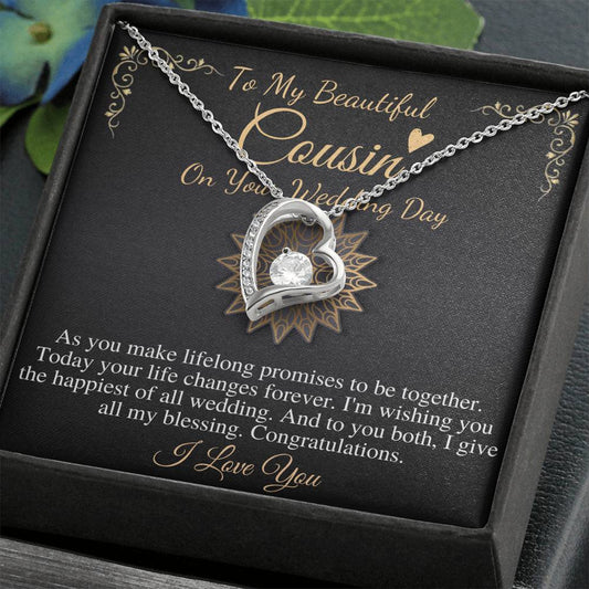 Bride Gift From Cousin Necklace Gift For Cousin Wedding Day Bride necklace Gift For Cousin Wedding Gift For My Cousin, Heart Necklace #0107