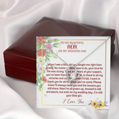 Heart Necklace, To Mom On My Wedding Day, Mother Of The Bride Necklace From Bride, Mother Of The Bride Gift From Daughter,Wedding Gift #0023