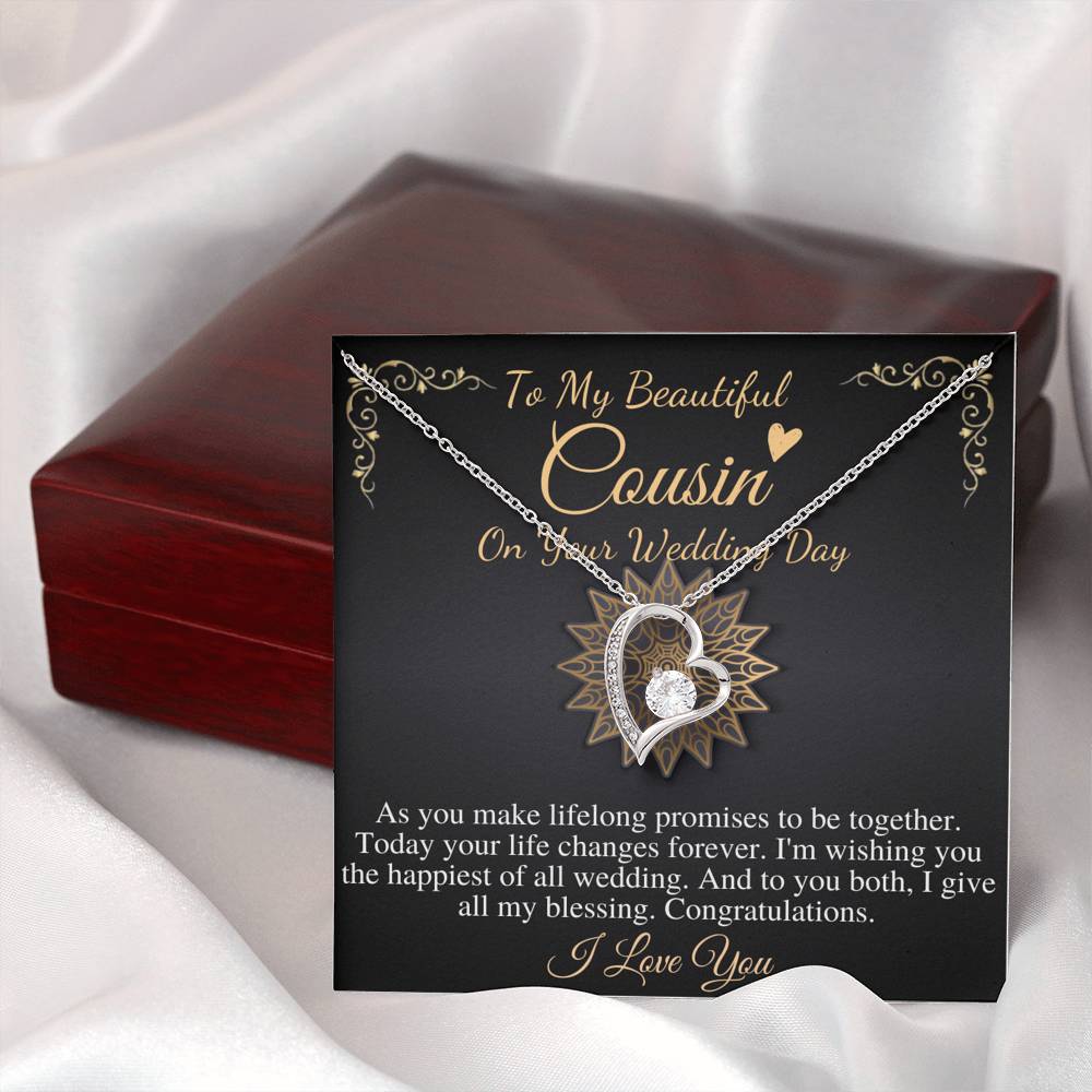 Bride Gift From Cousin Necklace Gift For Cousin Wedding Day Bride necklace Gift For Cousin Wedding Gift For My Cousin, Heart Necklace #0107
