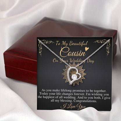 Bride Gift From Cousin Necklace Gift For Cousin Wedding Day Bride necklace Gift For Cousin Wedding Gift For My Cousin, Heart Necklace #0107