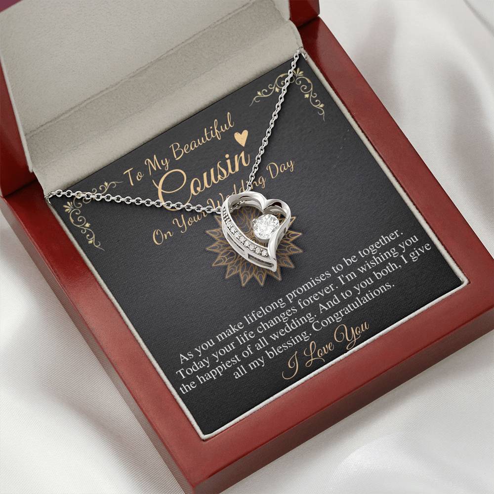 Bride Gift From Cousin Necklace Gift For Cousin Wedding Day Bride necklace Gift For Cousin Wedding Gift For My Cousin, Heart Necklace #0107