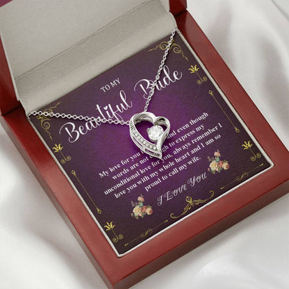 Heart Necklace, Bride Gift From Groom, Wedding Day Gift For Bride From Groom, Necklace To Future Wife On Wedding Day From Groom #0042