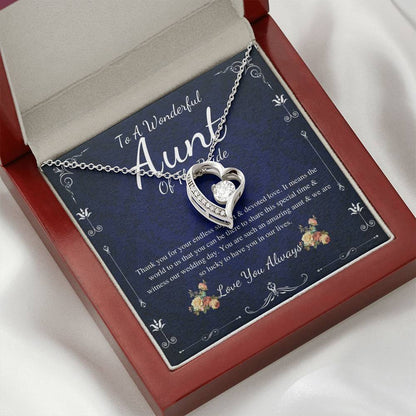 Heart Necklace Aunt Of The Bride Jewelry Gift Wedding Gift From Bride And Groom Bridal Party Thank You Gift Wedding Jewelry For Aunt #00155