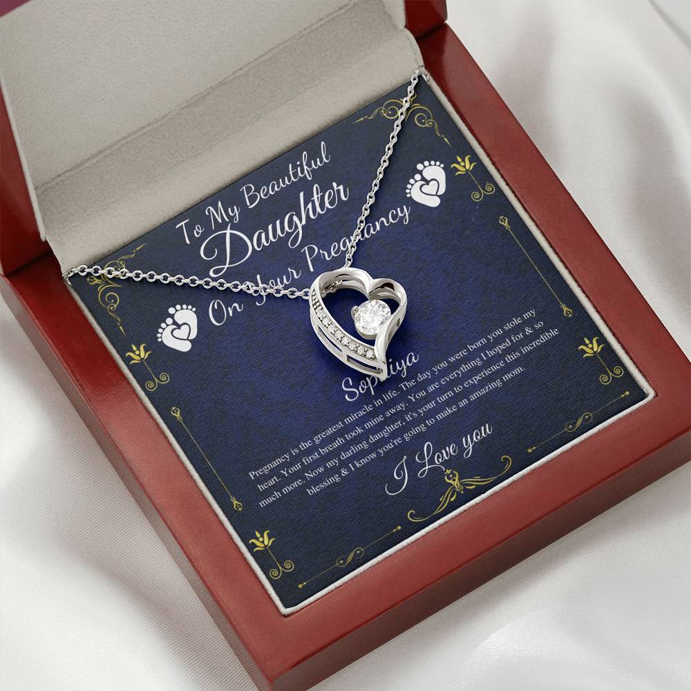 Pregnant Daughter Gift From Mother,First Time Mom Gift For Daughter,Congratulations Pregnancy Gift,New Mom Necklace,Heart #0212