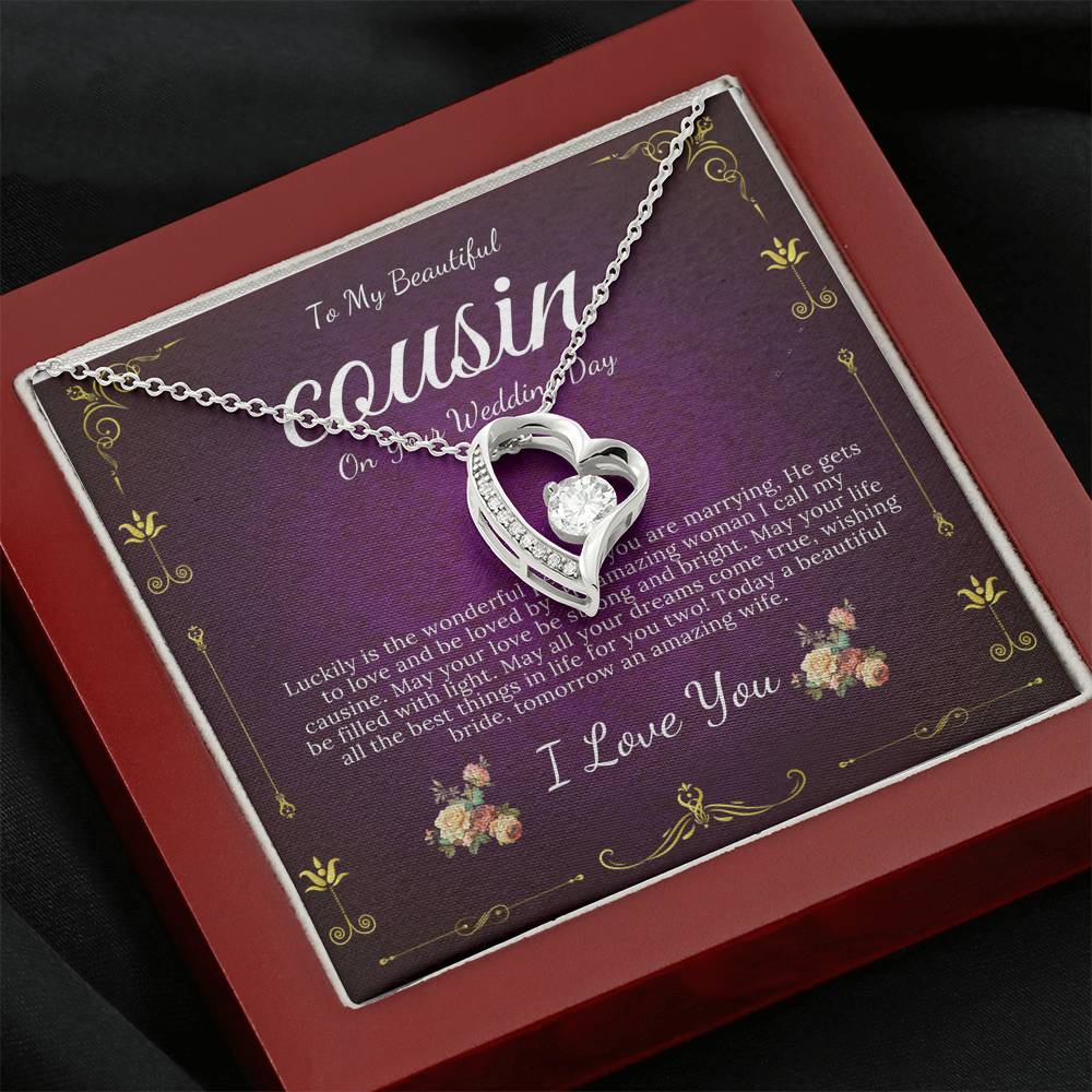 Heart Necklace, Gift For Cousin Wedding Day Bride Gift From Cousin Necklace Bride necklace Gift For Cousin Wedding Gift For My Cousin #0107