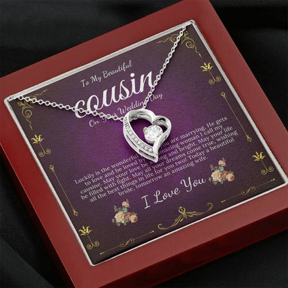 Heart Necklace, Gift For Cousin Wedding Day Bride Gift From Cousin Necklace Bride necklace Gift For Cousin Wedding Gift For My Cousin #0107
