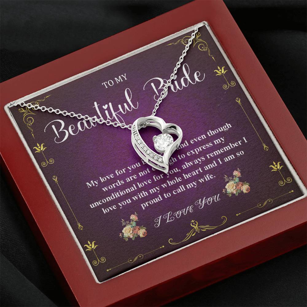 Heart Necklace, Bride Gift From Groom, Wedding Day Gift For Bride From Groom, Necklace To Future Wife On Wedding Day From Groom #0042