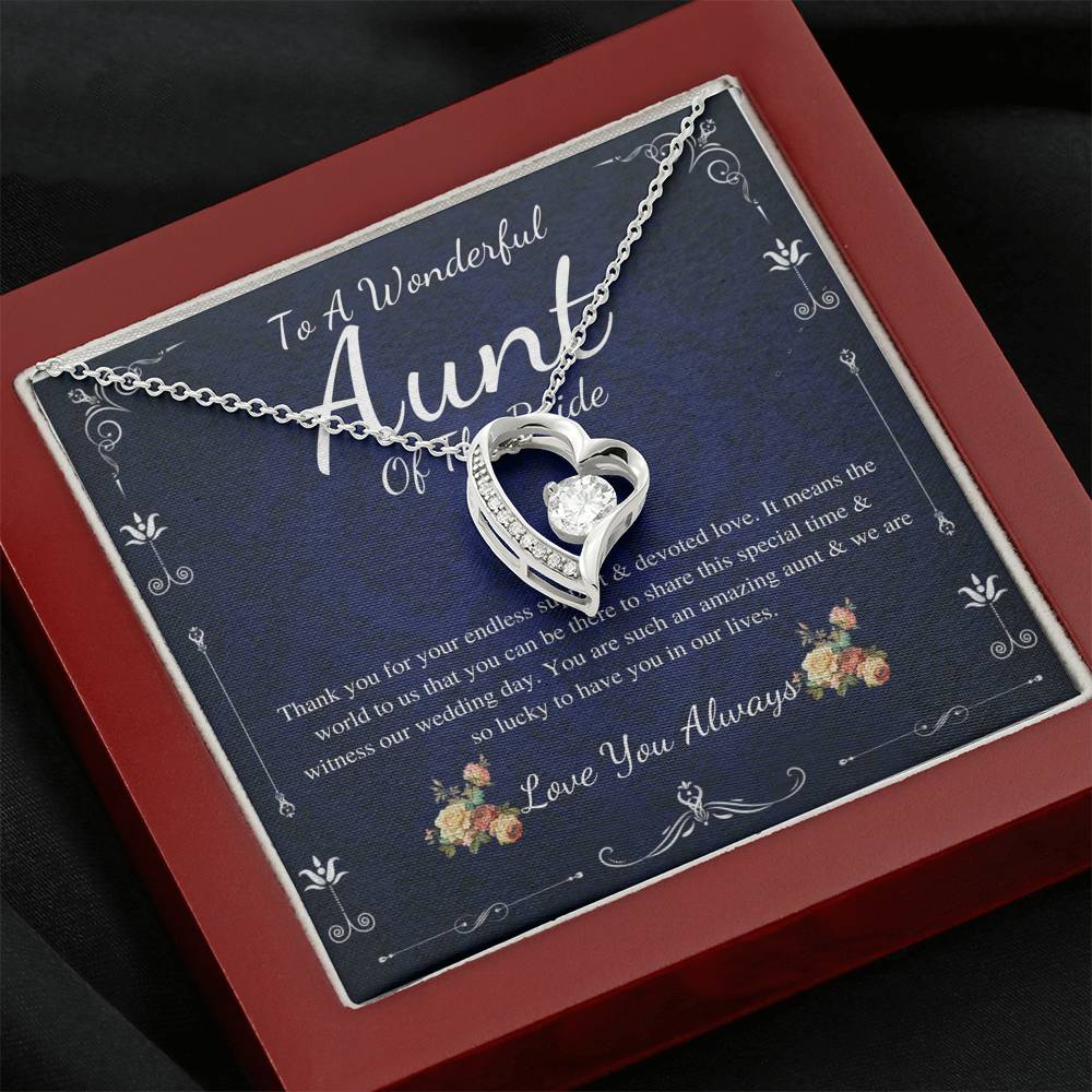 Heart Necklace Aunt Of The Bride Jewelry Gift Wedding Gift From Bride And Groom Bridal Party Thank You Gift Wedding Jewelry For Aunt #00155