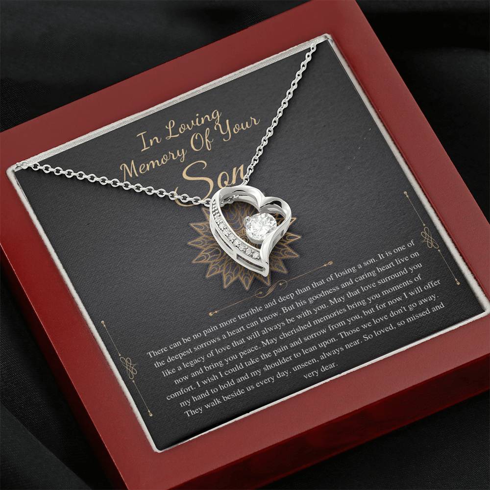 Son Grief Necklace Son Loss Necklace Child Loss Sympathy Gift Son Condolence Gift In Memory Of Son Gift Loss Of Son Gift, Love Heart #0328