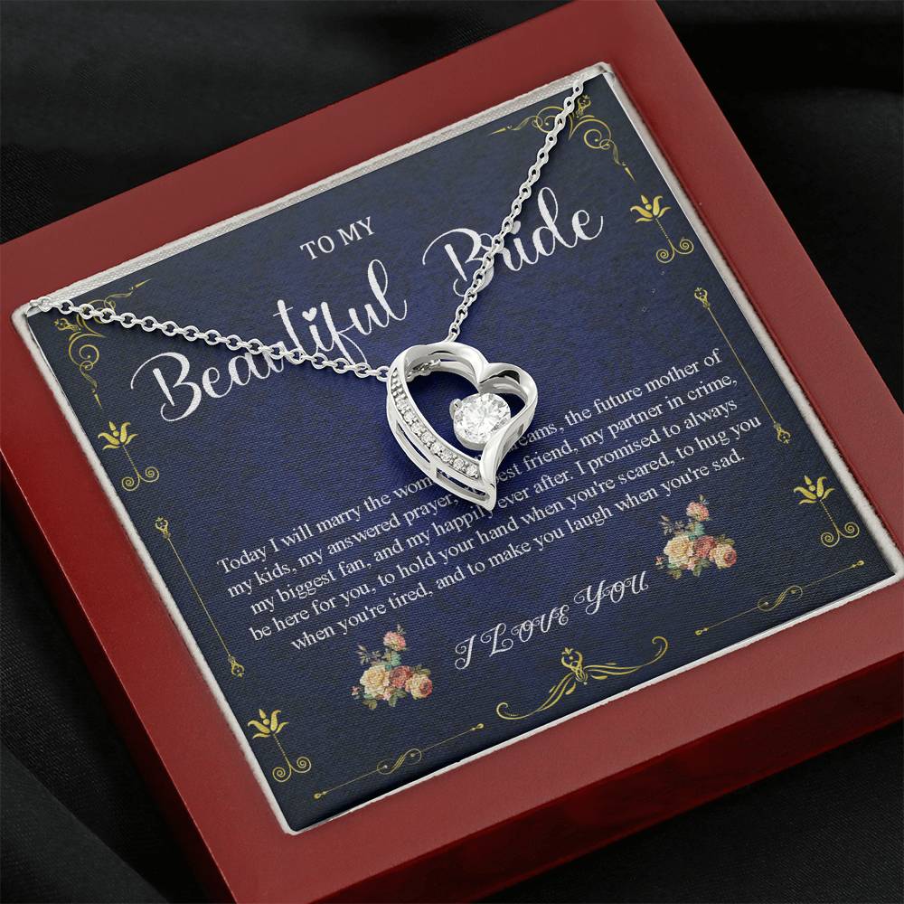 Heart Necklace, Bride Gift From Groom, Wedding Day Gift, Jewelry Gift from Groom to Bride, Beautiful Necklace To My Bride From Groom #0040