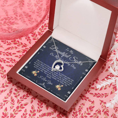Heart Necklace, Gift For Sister On My Wedding, Sister to Sister Gift, To My Sister on My Wedding Day, Sister of the Bride Gift #0097 nEW