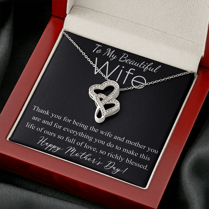 Personalized Happy Mother's Day to My Beautiful Wife Necklace, Mother's Day Gift