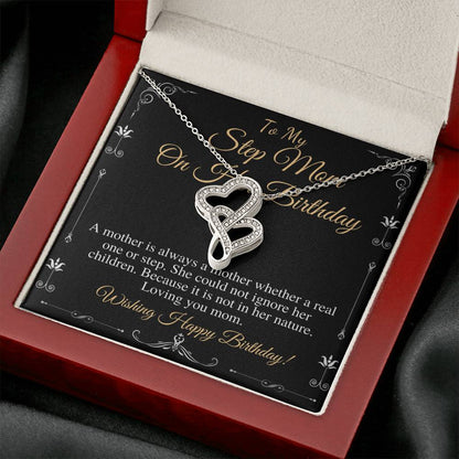 Birthday Gift for Stepmom, Happy Birthday Stepmom, Stepmom's party, Stepmom celebration Gift, Happy Birthday Stepmom,Double Heart #0662