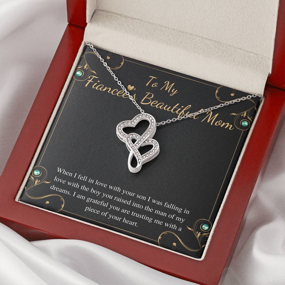 Fiancee's Mom Gift, Dainty Necklace, Fiancees Mom Birthday Gift, Gift For Fiancee Mom, Fiancee's Mom Mother Day's Gift, Double Heart #0475