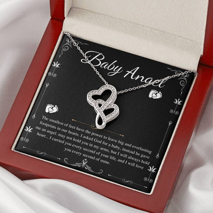Necklace, Mama Of An Angel, Child Loss Gift, Condolence Gift, Baby Loss Gift, Miscarriage Gift, Loss Of Baby, Sympathy Gift, Double Heart