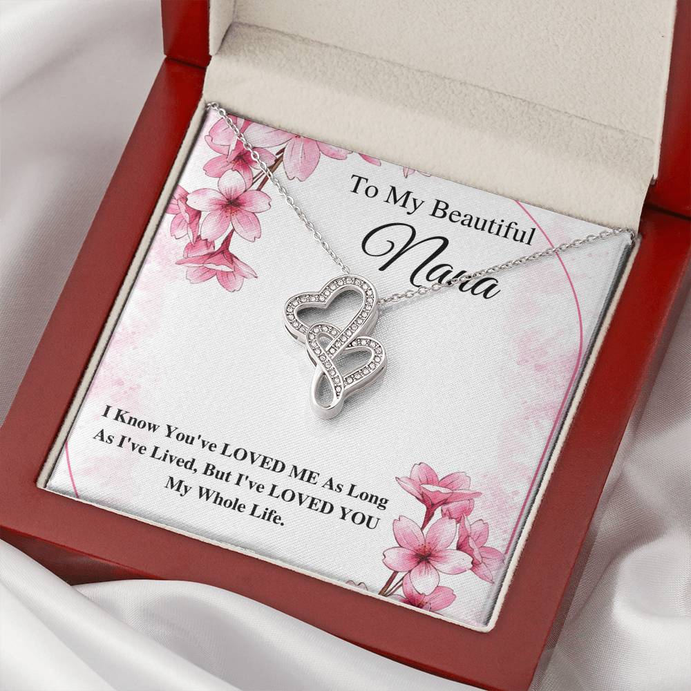 To My Nana, Nana Neckalce, Nana Jewelry From Granddaughter, Gifts For Nana, Gifts For Grandmother, Nana Birthday Gift, Double Heart #0494