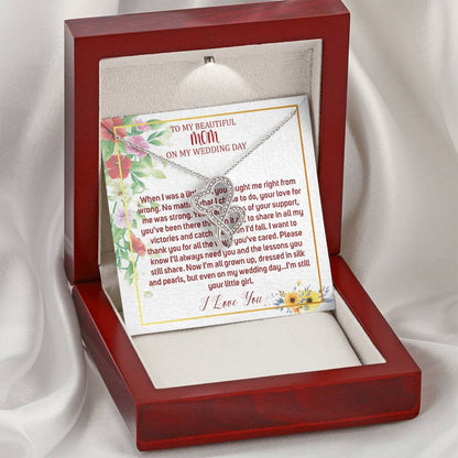 Double Heart, Mother Of The Bride Necklace From Bride Necklace To My Mom On My Wedding Day Mother Of The Bride Gift From Daughter #0031