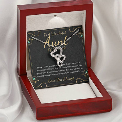 Double Heart, Aunt Of The Bride Necklace Gift Wedding Gift Fraom Bride And Groom Bridal Party Thank You Gift Wedding Jewelry For Aunt #0159