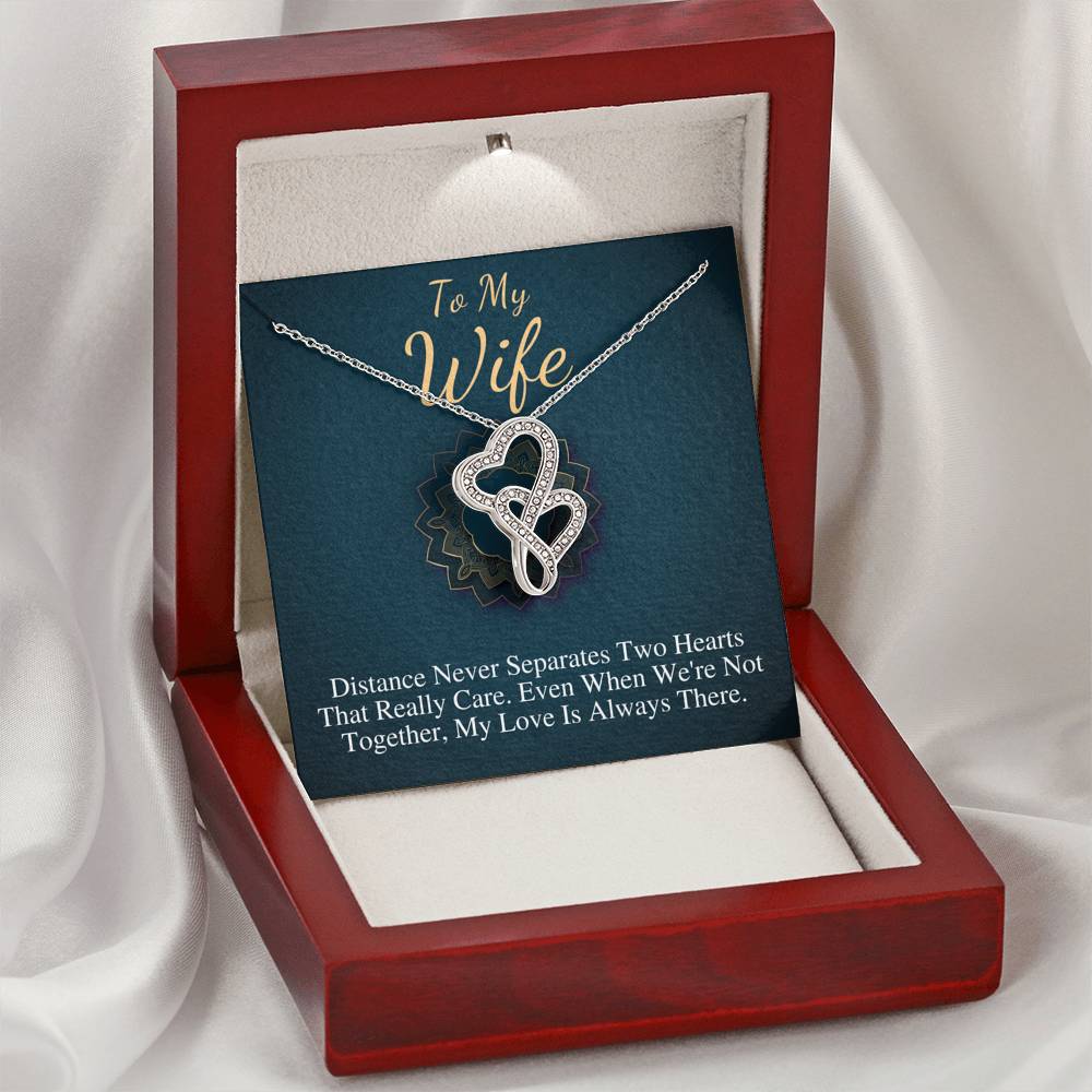 To My Wife Necklace, Anniversary Gift for Wife, Birthday Gift for Wife, Gift for Wife, Necklace for Wife Christmas Gift, Double Heart #0610