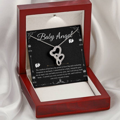 Necklace, Mama Of An Angel, Child Loss Gift, Condolence Gift, Baby Loss Gift, Miscarriage Gift, Loss Of Baby, Sympathy Gift, Double Heart