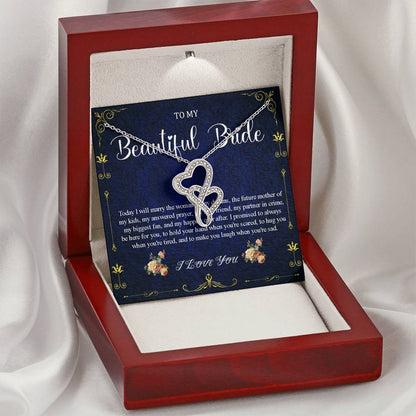 Double Heart Jewelry To My Bride Gift From Groom, Wedding Day Gift For Bride From Groom, From Groom To Future Wife Gift On Wedding Day #0050