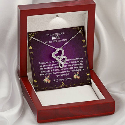 Double Heart, Mother Of The Bride Necklace From Bride Necklace To My Mom On My Wedding Day Mother Of The Bride Gift From Daughter #0032