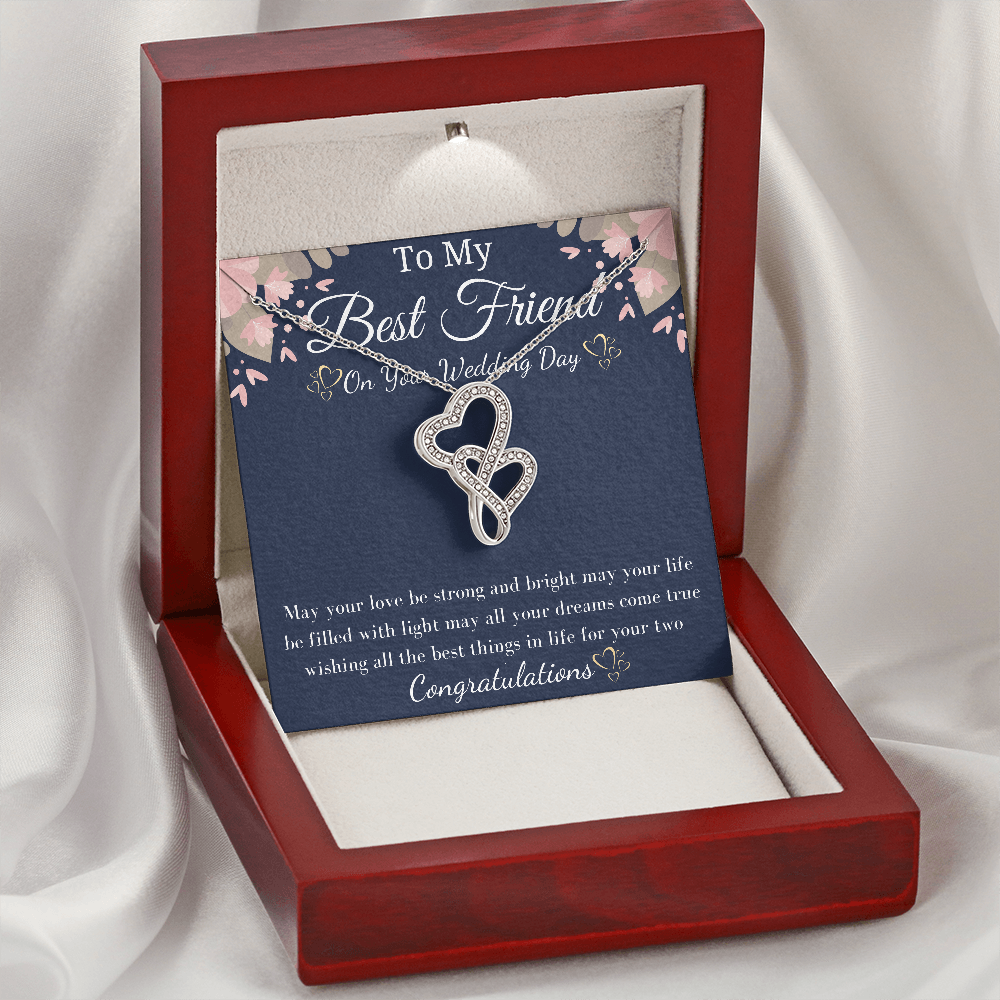 Best Friend Gift on Her Wedding Day, Best Friend to Bride Gift, Friend of the Bride Necklace, Bride Jewelry gift, Friend to Bride Necklace wedding Necklace for Bride from best friend with Message Card