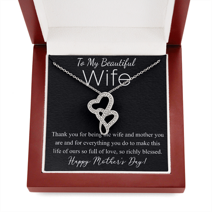 Personalized Happy Mother's Day to My Beautiful Wife Necklace, Mother's Day Gift