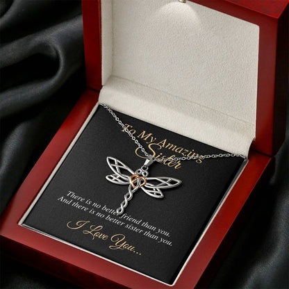 Sister Necklace, Butterfly Necklace for Sisters, Sister Birthday Gift From Brother, Sister Christmas Gift, Best Friend Gift,Big Sister #0548
