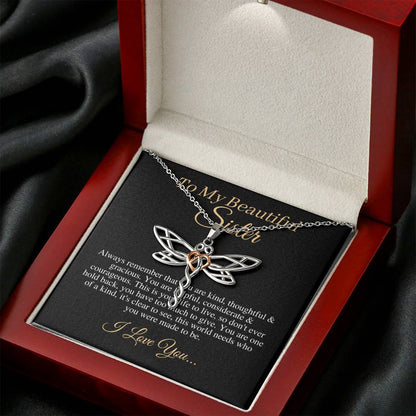 Necklace For Sister, Birthday Gift For Sister, To My Sister Necklace, Present For Sister, Christmas Gift From Sister/Brother,Butterfly #0543