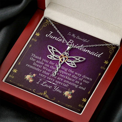 Dragonfly, Flower Girl Necklace, Toddler Flower Girl Set, Flower Girl Gift, Flower Girl Jewelry, Little Girl Gift On Wedding Day #0146