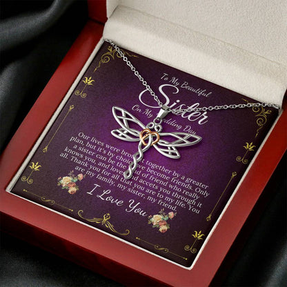 Love Knot, To My Sister on My Wedding Day, Gift For Sister On My Wedding, Sister to Sister Gift, Sister of the Bride Gift Necklace, #0083