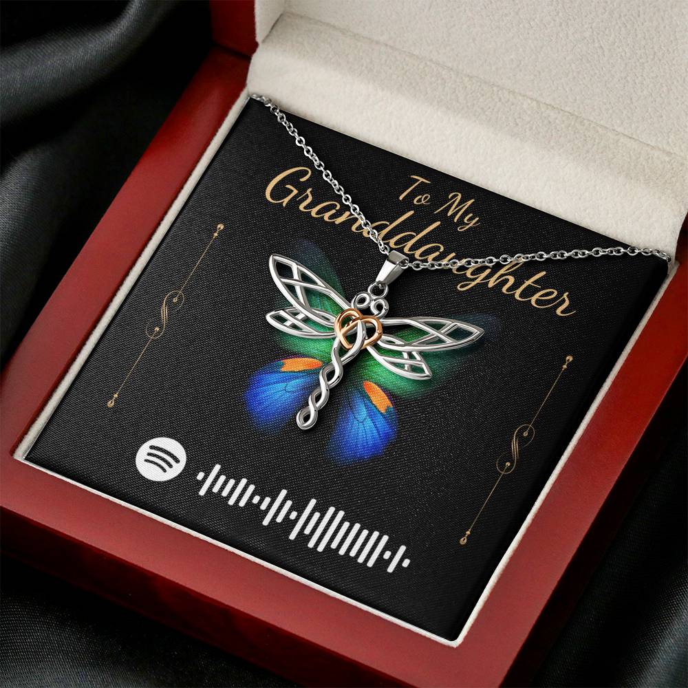 To My Granddaughter Gift From Grandmother,Grandma, Grandpa, Granddaughter Necklace, Granddaughter Christmas Gift, Spotify Music Code #0526