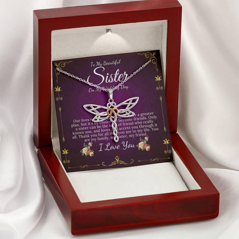 Love Knot, To My Sister on My Wedding Day, Gift For Sister On My Wedding, Sister to Sister Gift, Sister of the Bride Gift Necklace, #0083