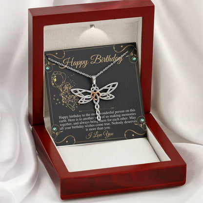 Birthday Gift Necklace, Birthday Gift for Friend, Sister Birthday, Mom Birthday Gift, Bday Jewelry for Her, Happy Birthday, Dragonfly #0632