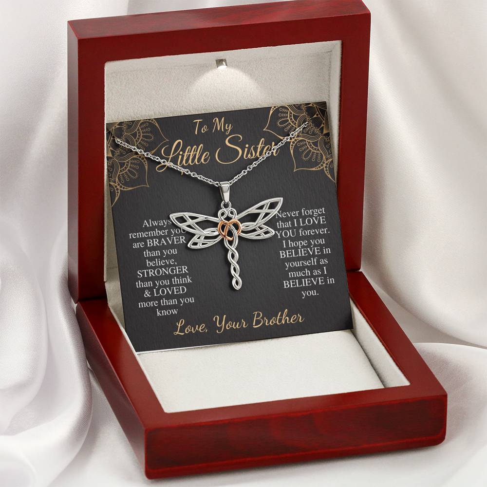 Sister Birthday Gift For Little Sister Gift Ideas Sister Necklace, Unique Christmas Gifts For Sister From Brother, Gift From Brother #0535