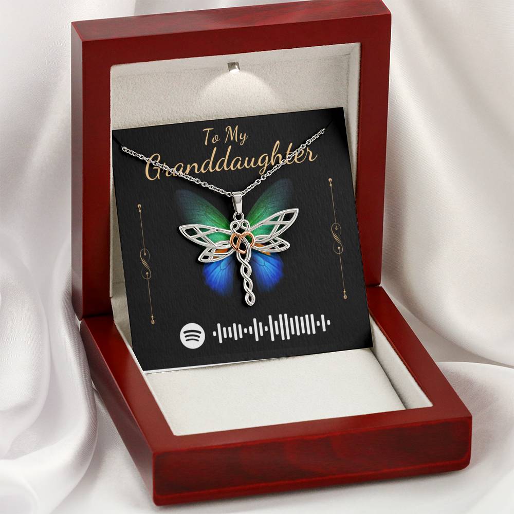 To My Granddaughter Gift From Grandmother,Grandma, Grandpa, Granddaughter Necklace, Granddaughter Christmas Gift, Spotify Music Code #0526