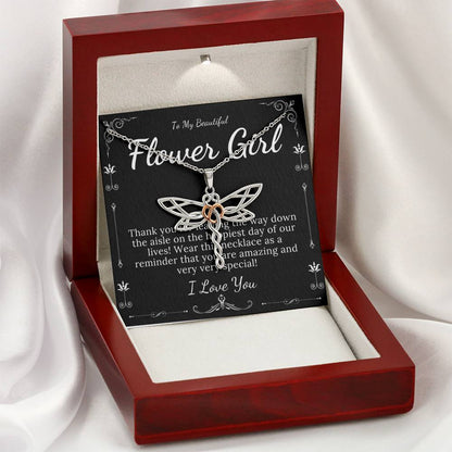 Dragonfly Necklace, Flower Girl Gift, Flower Girl Necklace, Bridal Party Gifts, Flower Girl Proposal, Junior Bridesmaid Wedding Gift #0121