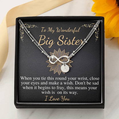 Big sister bracelet, Middle or Little Sister Brother Personalised kids girls name CHARM BRACELET, Big Sister Birthday, Christmas Gift #0558