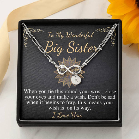 Big sister bracelet, Middle or Little Sister Brother Personalised kids girls name CHARM BRACELET, Big Sister Birthday, Christmas Gift #0558