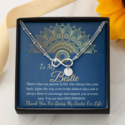 Best Friend Christmas Gift, To My Bestie Bracelet, Gift for Best Friend Birthday Gift for Bestie, Friendship band, Initial Bracelet #0970