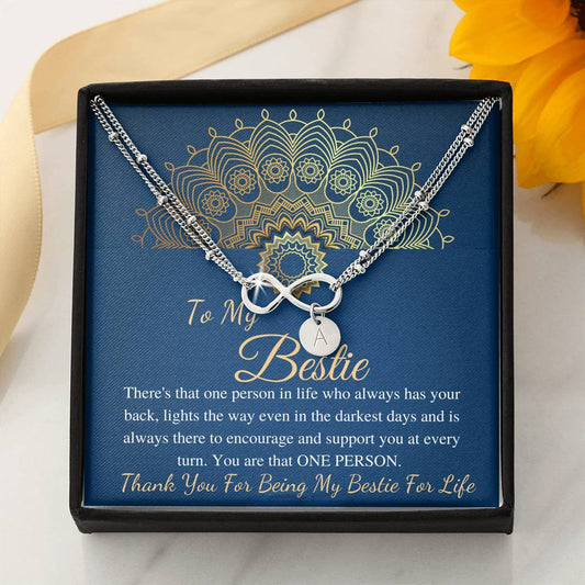 Best Friend Christmas Gift, To My Bestie Bracelet, Gift for Best Friend Birthday Gift for Bestie, Friendship band, Initial Bracelet #0970