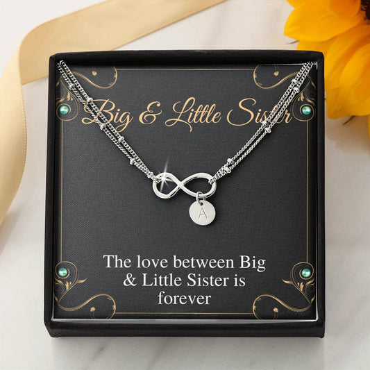 Big and Little Sister Bracelet, Big Sis lit Sis Bracelet gift, Initial Charm Bracelet For Sister, Sister Birthday Gift, Christmas Gift #0568