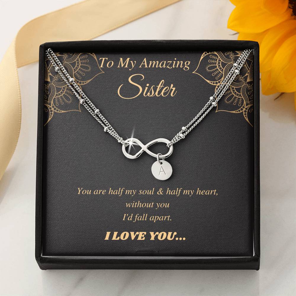 Amazing Sister Bracelet, sister birthday gift, initial bracelet with charms, personalized gift for sister from sister, From Brother #0547