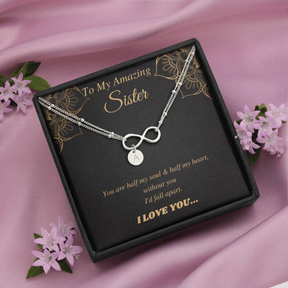 Amazing Sister Bracelet, sister birthday gift, initial bracelet with charms, personalized gift for sister from sister, From Brother #0547