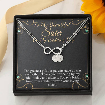 Sister of the Bride Gift Bracelet, Sister Wedding Gift from Bride to Sister rehearsal dinner Gift to Sister on Wedding Day, Bracelet #0817